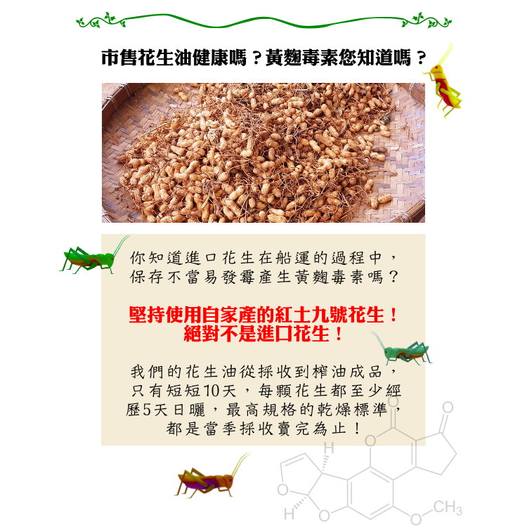 市售花生油健康嗎?黃麴毒素您知道嗎? 市售花生油健康嗎?黃麴毒素您知道嗎?